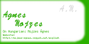 agnes mojzes business card