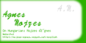agnes mojzes business card